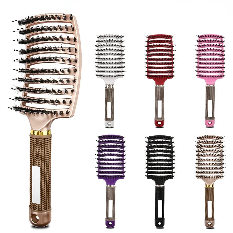 Hair Brush Scalp Massage Comb Hairbrush Bristle&Nylon Women Wet Curly Detangle Hair Brush for Salon Hairdressing Styling Tools Eagle Beacon