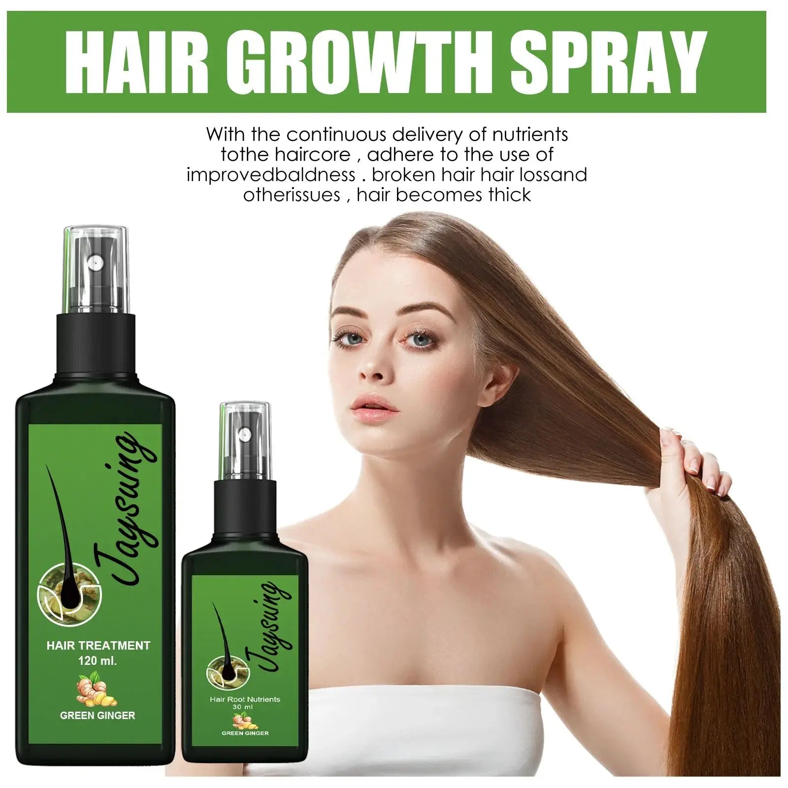 Hair Growth Spray Ginger Massage Scalp Damaged Treatment Solution Nourish Roots Fast Grow Anti Hair Loss Serum Beauty Health Eagle Beacon