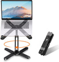 Foldable Laptop Stand 360°Rotation Notebook Table Adjustable Aluminum Alloy Holder Portable X Type Bracket for 10-17 inch Laptop Eagle Beacon