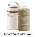 Portable Insulated Food Lunch Container Set with Thermal Lunch Box 3 Separate Stackable Lunch Container for Adult Kids Eagle Aerie