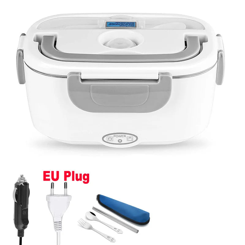 Dual Use 220V 110V 24V 12V Electric Heated Lunch Box Stainless Steel School Car Picnic Food Heating Heater Food Warmer Container Eagle Aerie