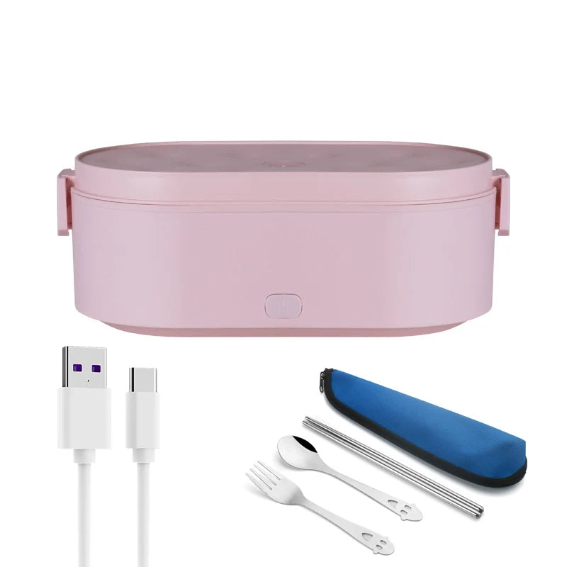 USB Heated Electric Lunch Box Stainless Steel Truck Car Home Office 24V 12V 5V2A Food Warmer Heating Container Heater Outdoor Eagle Aerie