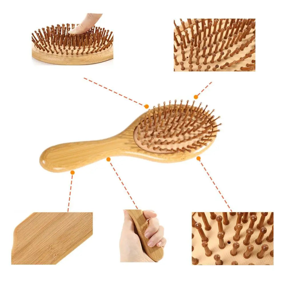Wooden Bamboo Hair Brush Improve Hair Growth Wood hairbrush Prevent Hair Loss Comb Bamboo Comb Teeth Salon Hair Styling Tools Eagle Beacon