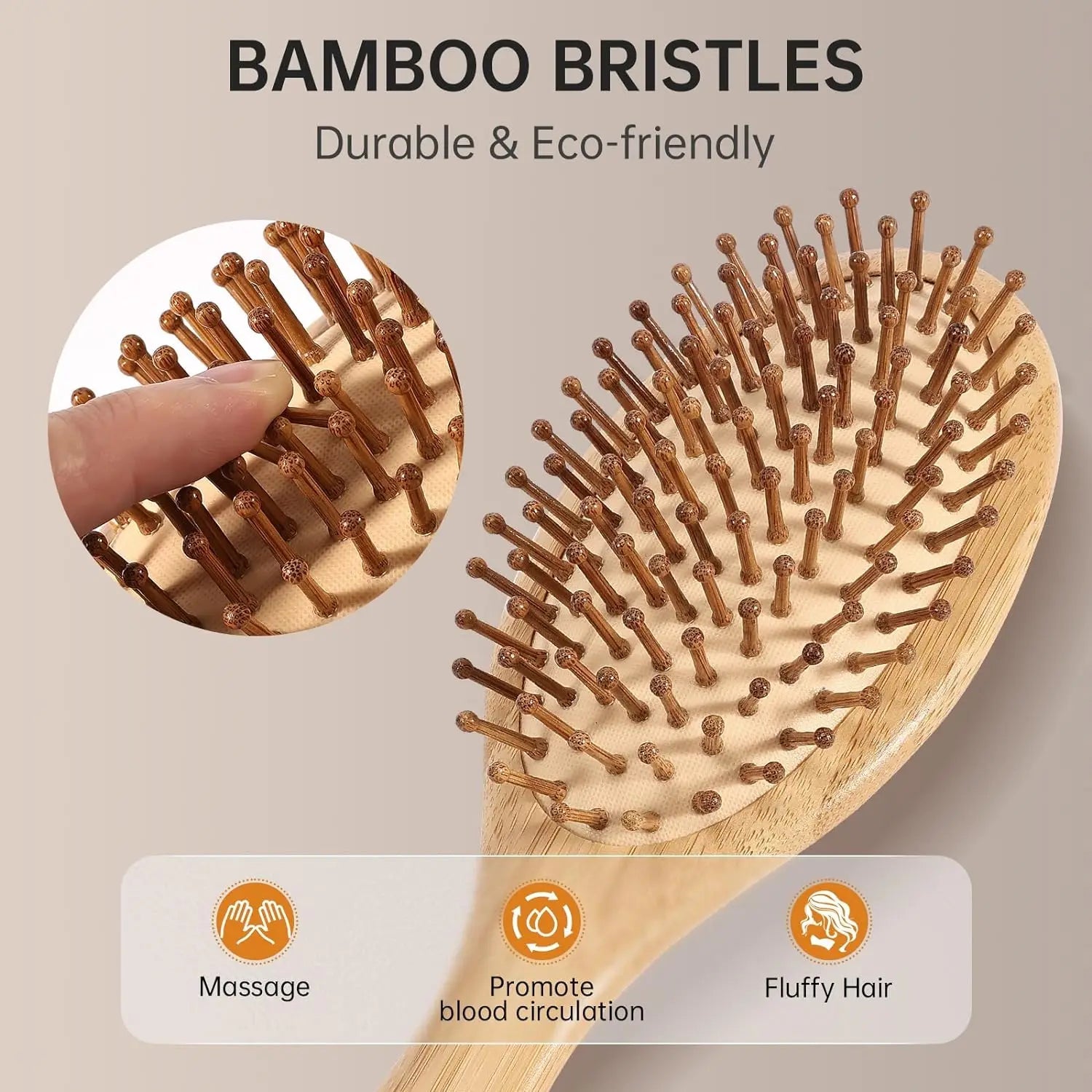 Wooden Hair Brush Improve Hair Growth Wood hairbrush Prevent Hair Loss Comb Bamboo Comb Teeth Hairdressing Styling Hair Tools Eagle Beacon