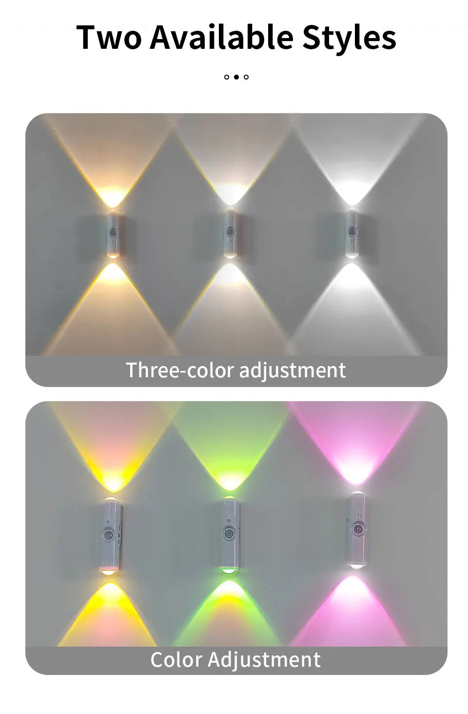 Magnetic Motion Sensor Smart Light LED Rechargeable Wall Gradient Ambient Light Dimmable Indoor Light for Stairs Hall Entrances Eagle Beacon
