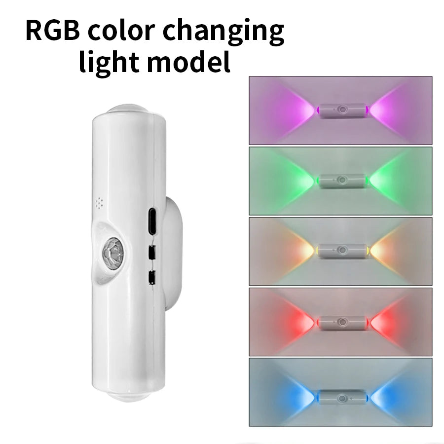 Magnetic Motion Sensor Smart Light LED Rechargeable Wall Gradient Ambient Light Dimmable Indoor Light for Stairs Hall Entrances Eagle Beacon