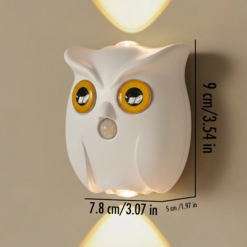 Motion Sensor Night Light USB Charging Cute Owl Lamp Indoor AUTO On/Off Magnetic Base for Cupboard Stair Hallway Bedroom Closet Eagle Beacon