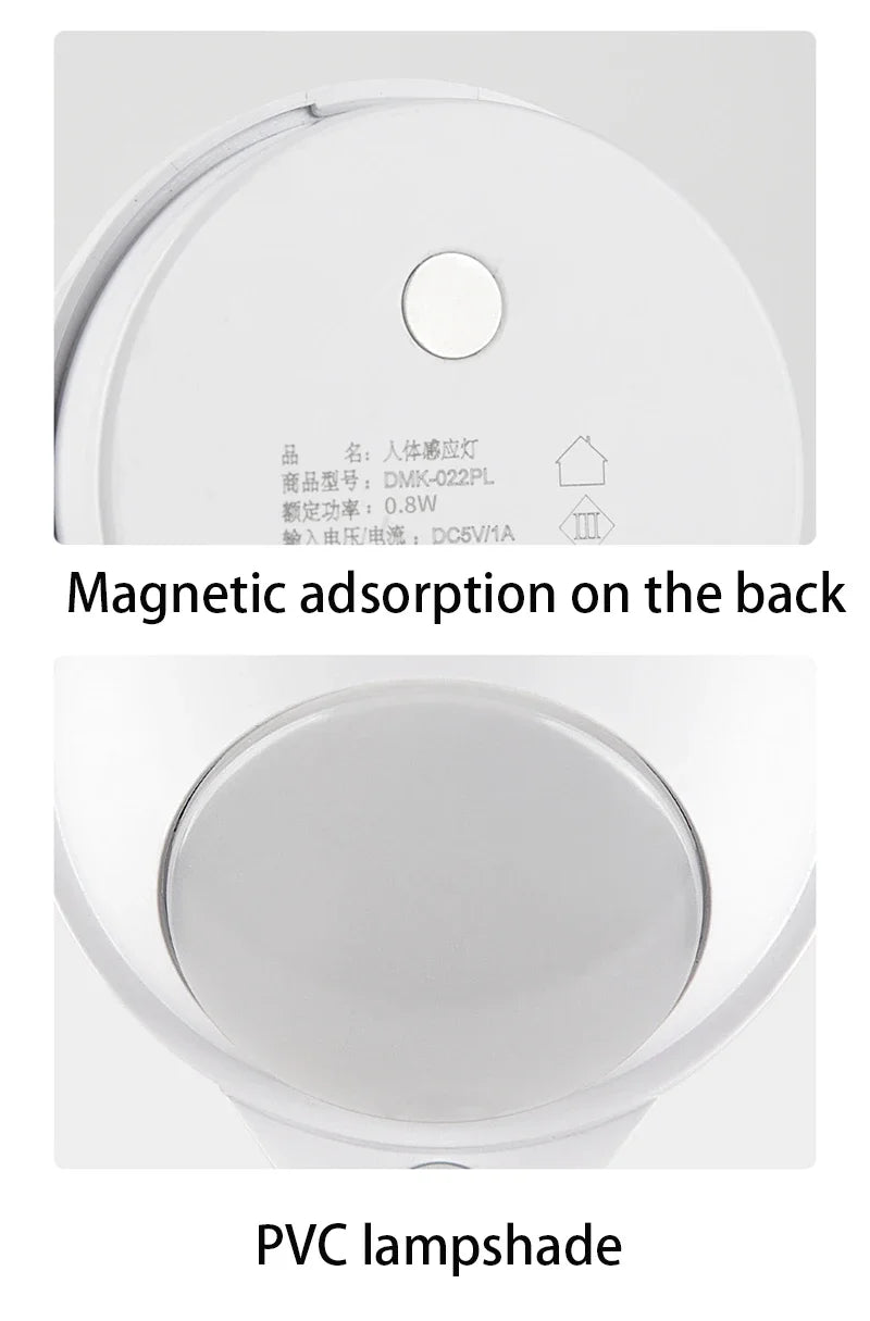 Motion Sensor Night Light LED Cabinet Light USB Charging Touch Switch Dimmable Light Stair Corridor Wall Light 18650 Battery Eagle Beacon