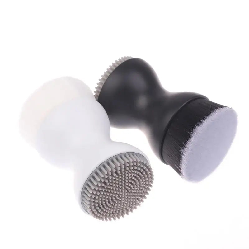 Double-Sided Mini Manual Facial Cleansing Brush Silicone Massage Face Brush Soft Bristles Handheld Cleaning Device Pore Cleaner Eagle Beacon