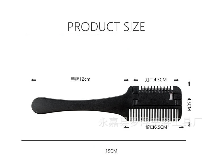 Hair Cutting Comb Hair Brushes with Razor Blades Barber Scissors Hair Salon Thinning Hairdressing DIY Styling Tools Black Handle Eagle Beacon