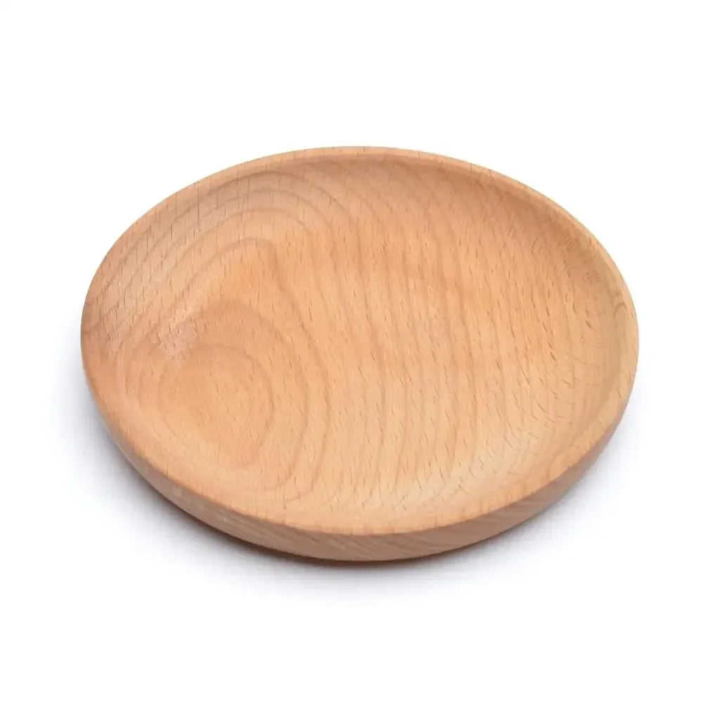 Eco - friendly Wooden Service Tray for Home, Hotel, School Party, Round Plate Snack, Cake, Fruits, Sushi, Dessert Tableware 30P Eagle Aerie
