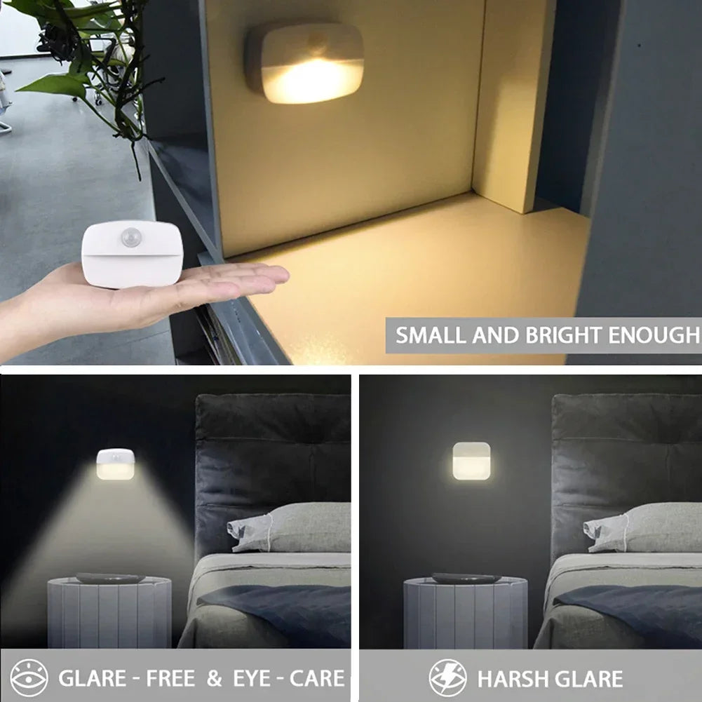 Motion Sensor Smart Led Night Light, Square Lens Eye Protection Bedside Lamp,for Wardrobe,Living Room,Bedroom,Staircase,Camping Eagle Beacon