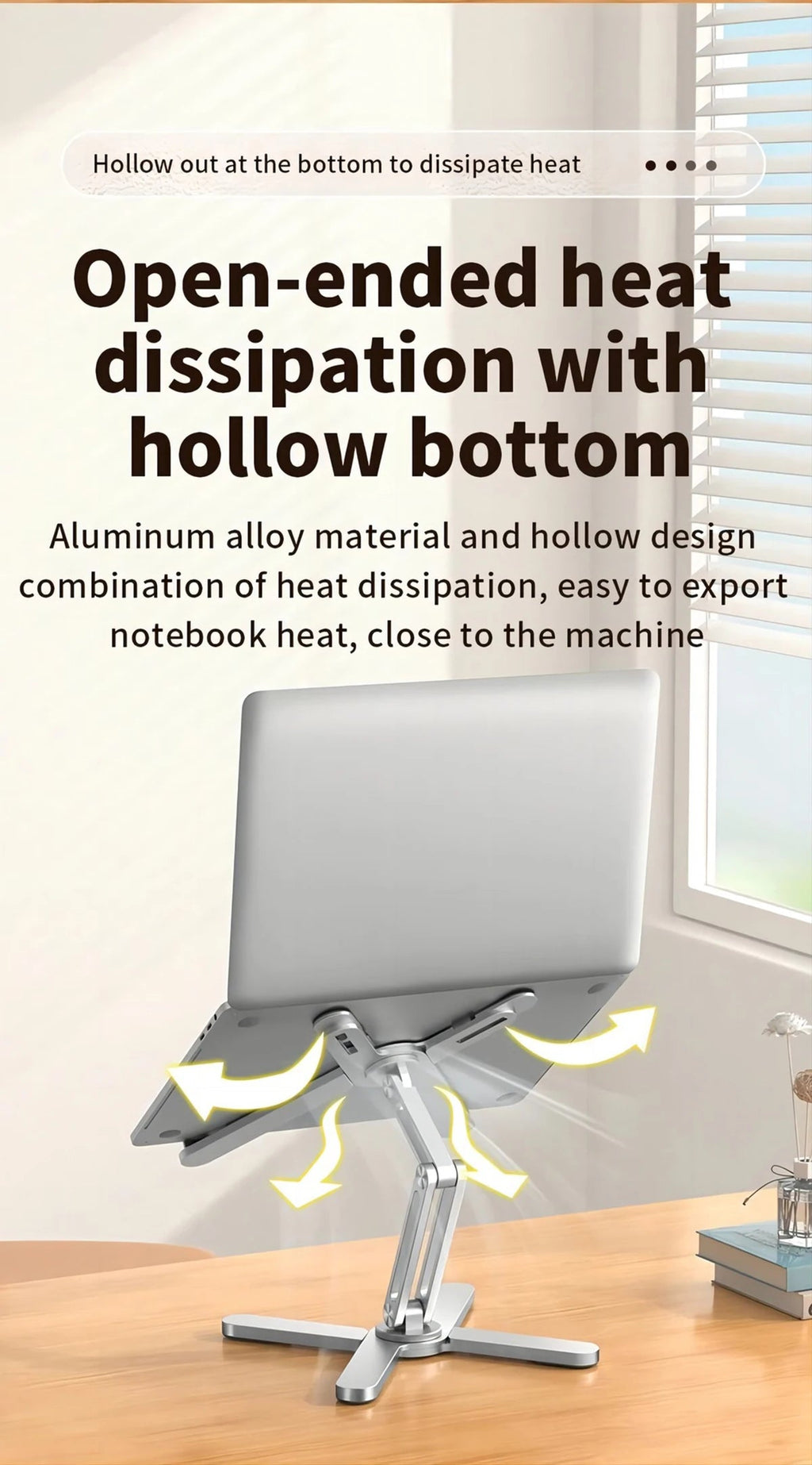 Foldable Laptop Stand 360°Rotation Notebook Table Holder Aluminum Alloy Portable Book Tablet Bracket Open-ended Heat Dissipation Eagle Beacon