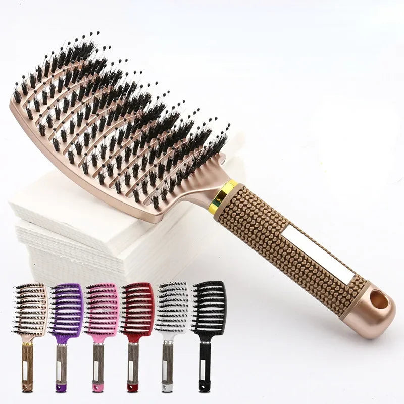 Hair Brush Scalp Massage Comb Hairbrush Bristle&Nylon Women Wet Curly Detangle Hair Brush for Salon Hairdressing Styling Tools Eagle Beacon