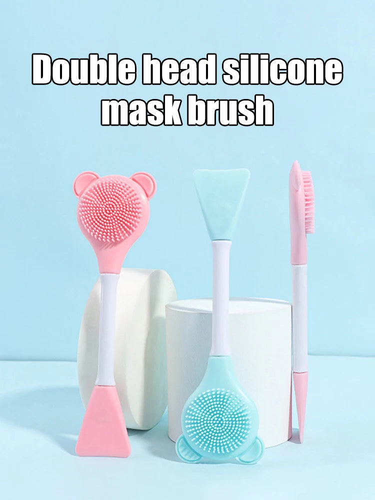 Cleansing Brush 2 In 1 Silicone Mask Brush And Facial Cleaning Brush Are Used For Exfoliation, Massage, Makeup Removal Skin Care Eagle Beacon