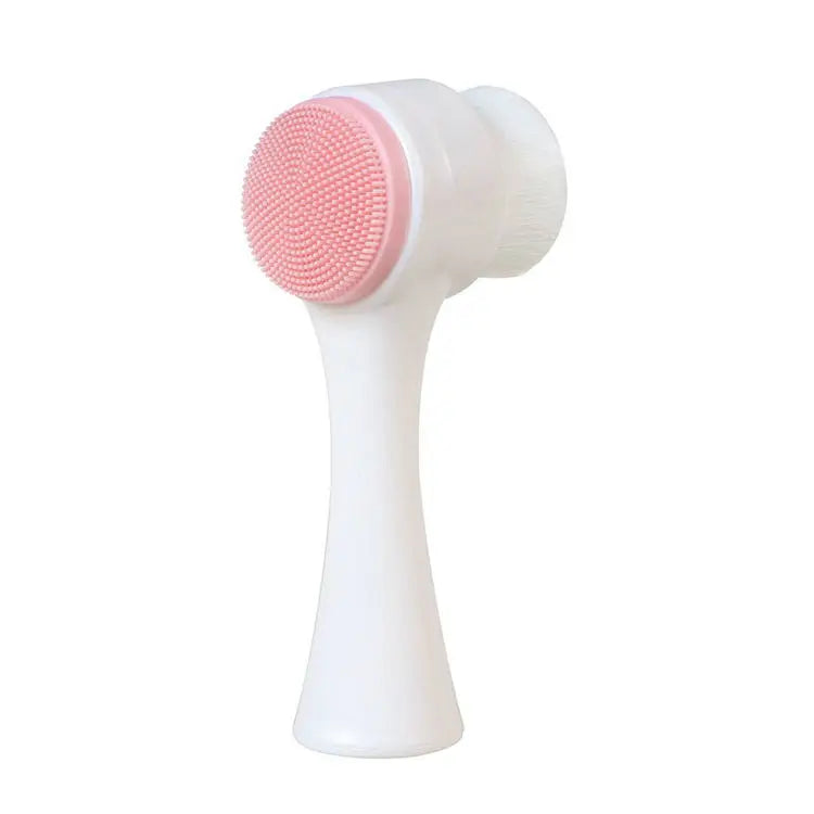 3D Double Silicone Facial Cleansing Brush Manual Massage Facial Brush Soft Bristles Exfoliator Double Sided Face Wash Brush Eagle Beacon