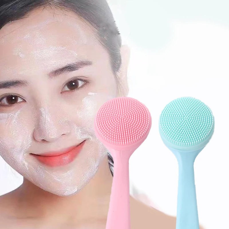 Double Sided Silicone Facial Cleanser Brush Soft Hair Face Massage Wash Brush Blackhead Remover Portable Skin Care Tool Eagle Beacon