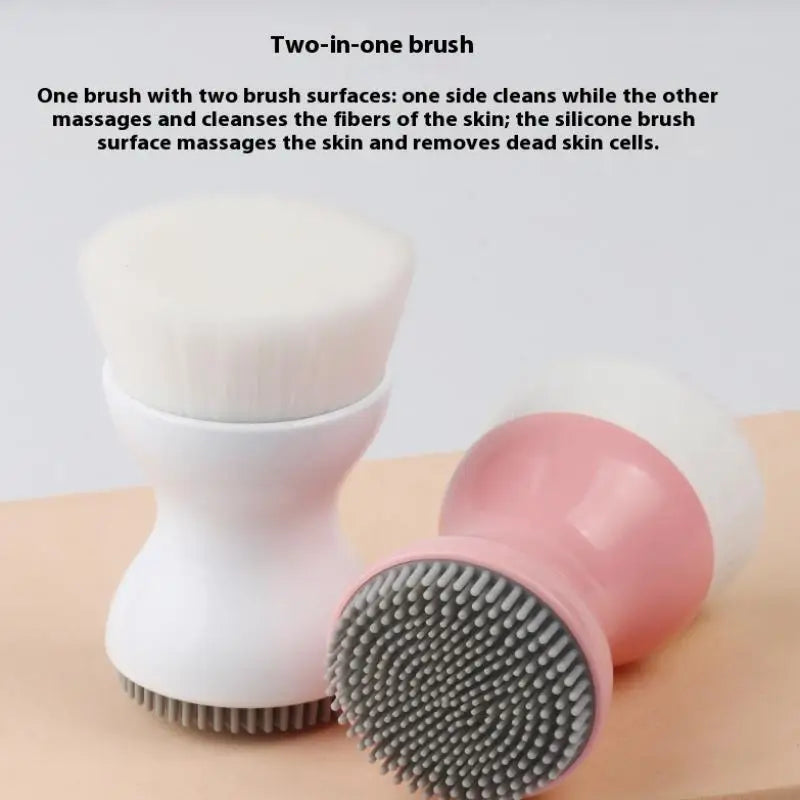 Double-Sided Mini Manual Facial Cleansing Brush Silicone Massage Face Brush Soft Bristles Handheld Cleaning Device Pore Cleaner Eagle Beacon