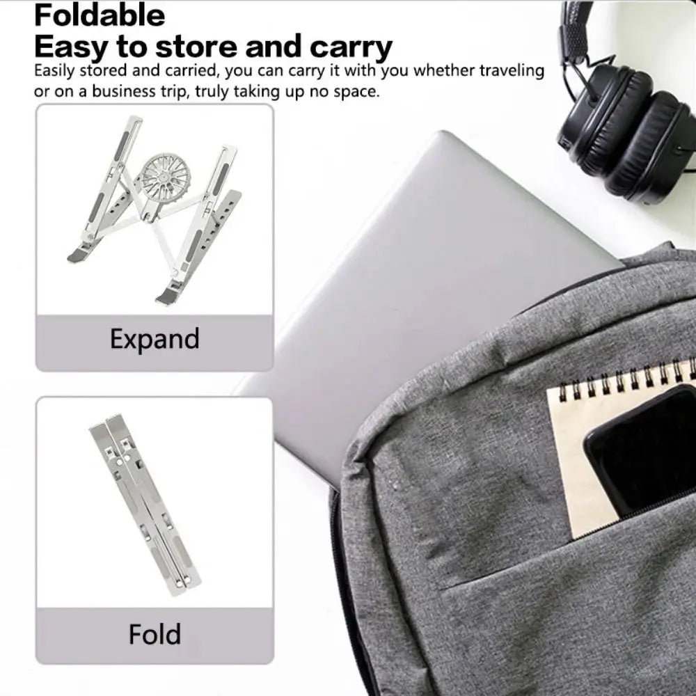Foldable Laptop Cooler Stand Portable Stand With Fans Laptop Desktop Bracket Stable Adjustable Stand Folding Laptop Stand Eagle Beacon