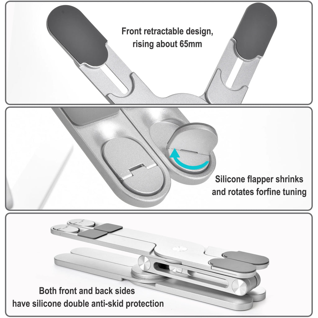 Foldable Laptop Stand 360°Rotation Notebook Table Adjustable Aluminum Alloy Holder Portable X Type Bracket for 10-17 inch Laptop Eagle Beacon