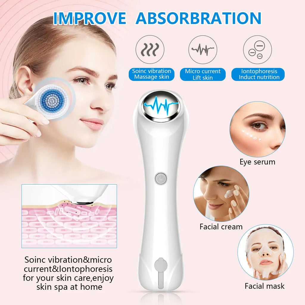 Facial Cleansing Brush, 2 in 1 Waterproof IPX7 Facial Spin Scrubber Set with 4 Brush Heads, Rechargeable Exfoliating Face Brush Eagle Beacon