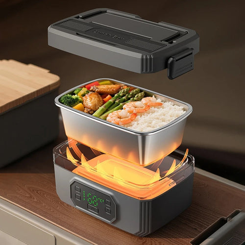 1.6L Portable USB Electric Heated Warm Lunch Box Camping Insulated Lunch Box Rechargeable Heated Unplugged Rice Cooker Eagle Aerie