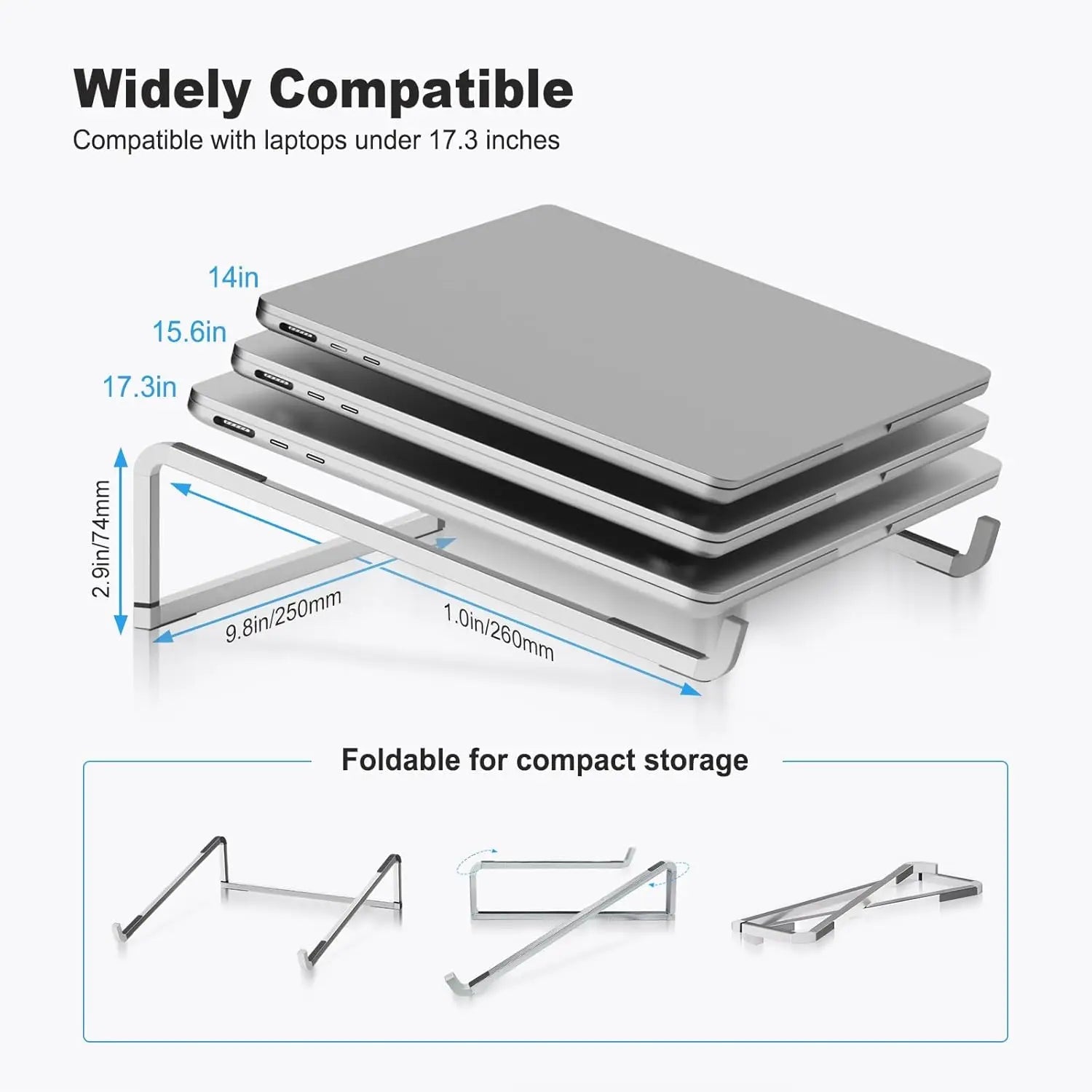 A Foldable Laptop Stand Suitable for Desktops, A Universal Laptop Ventilation Stand in Silvery Eagle Beacon