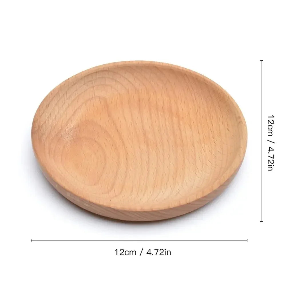 Eco - friendly Wooden Service Tray for Home, Hotel, School Party, Round Plate Snack, Cake, Fruits, Sushi, Dessert Tableware 30P Eagle Aerie