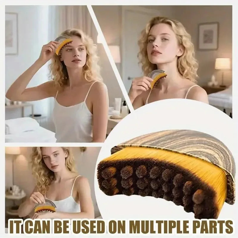 Portable Dry Facial Brush Soft Bristles Contoured Lymphatic Massage Tool Face Sculpting Device Home Spa Gentle Exfoliation Brush Eagle Beacon