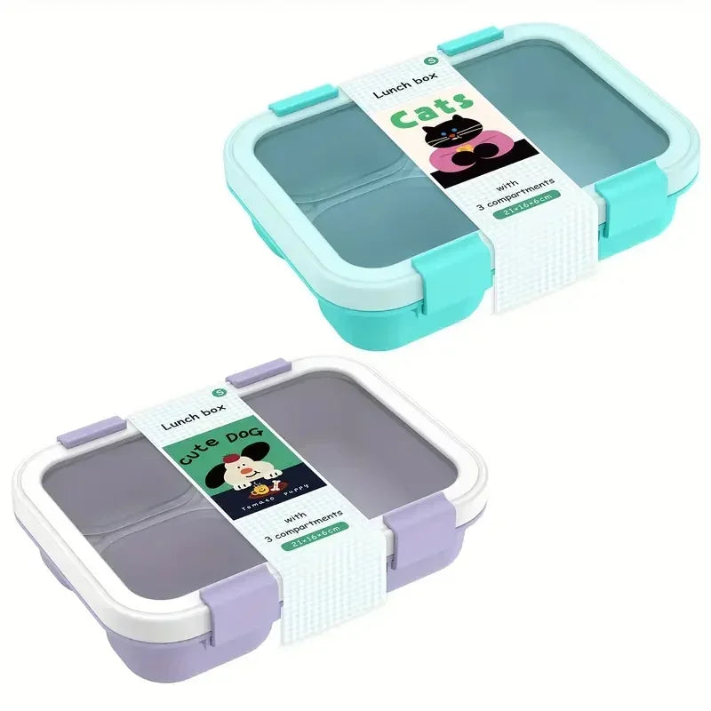 Lunch Box with Lids 3 Compartment Meal Prep Containers Reusable Leakproof Stackable Food Storage Containers for Office Travel Eagle Aerie