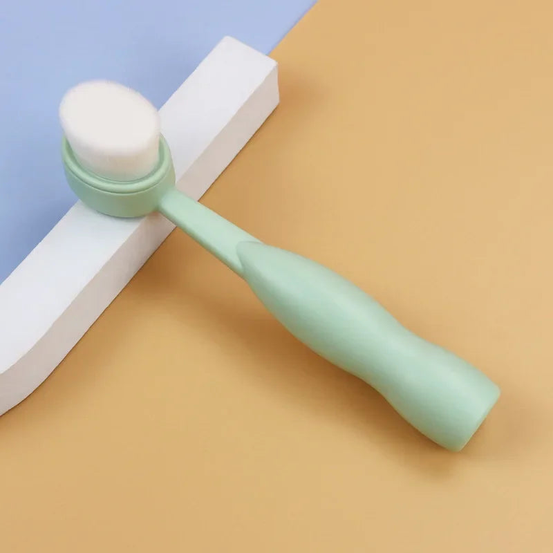 Facial Cleansing Brush Soft Bristles Manual Long Handle Flat Bottomed Standing Deep Face Cleaning Brush Limpieza Facial Skincare Eagle Beacon