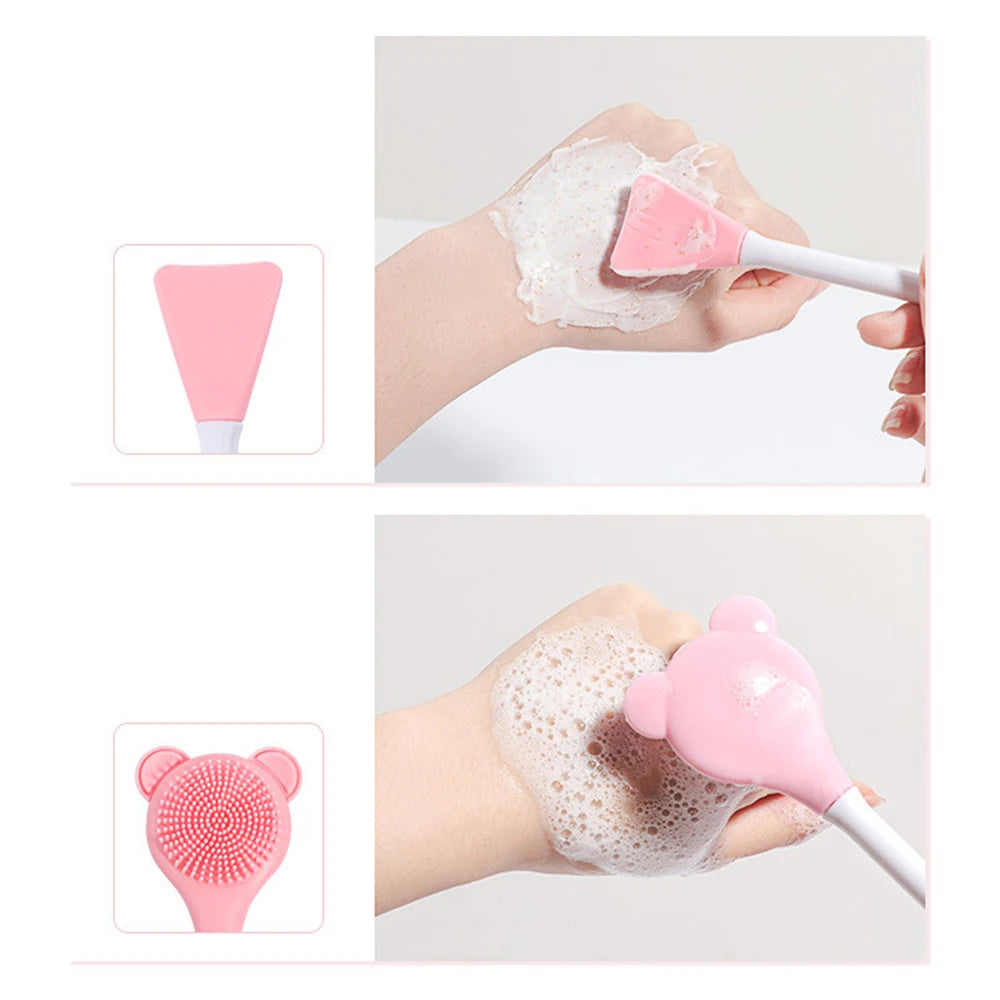 Cleansing Brush 2 In 1 Silicone Mask Brush And Facial Cleaning Brush Are Used For Exfoliation, Massage, Makeup Removal Skin Care Eagle Beacon