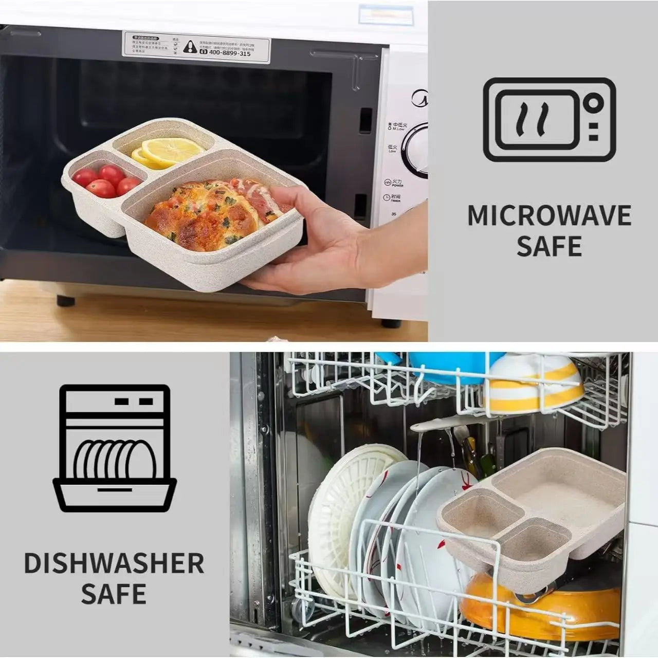 Square lunch box can be heated in the microwave. An environmentally friendly lunch box for meals. Eagle Aerie