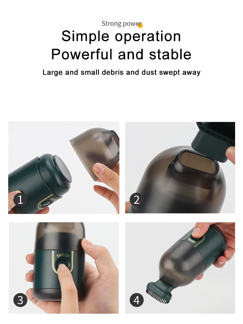 Mini Vacuum Cleaner Portable Wireless Power Usb Charging Car Home Computer Office Sweeping Machine Desktop Dust Eagle Beacon