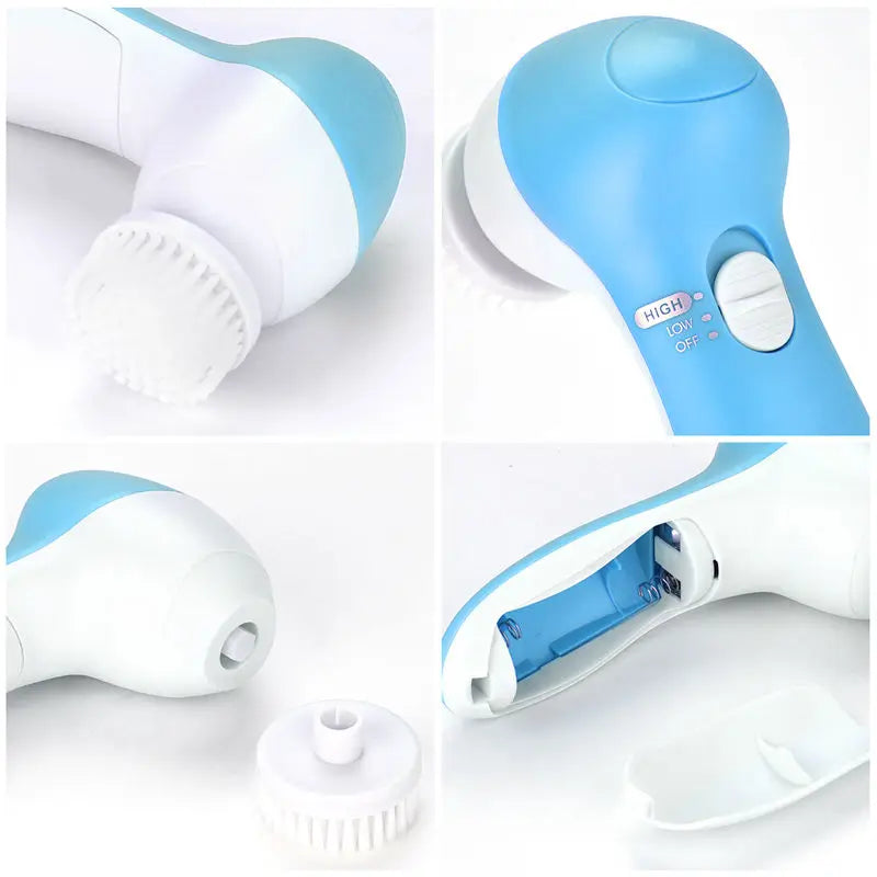 Electric Facial Cleaner 5 IN 1 Face Cleansing Brush Wash Machine Spa Skin Care Massager Blackhead Cleaning Facial Cleanser Tools Eagle Beacon