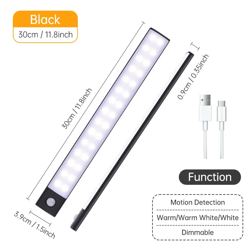 Motion Sensor Light Wireless LED Night Light USB Rechargeable Night Lamp Cabinet Wardrobe Lamp Under Backlight For Kitchen Led Eagle Beacon