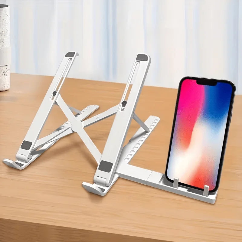 Adjustable, Foldable, Portable Laptop Stand Designed for Heat Dissipation, Slip Resistance, and Storage Eagle Beacon