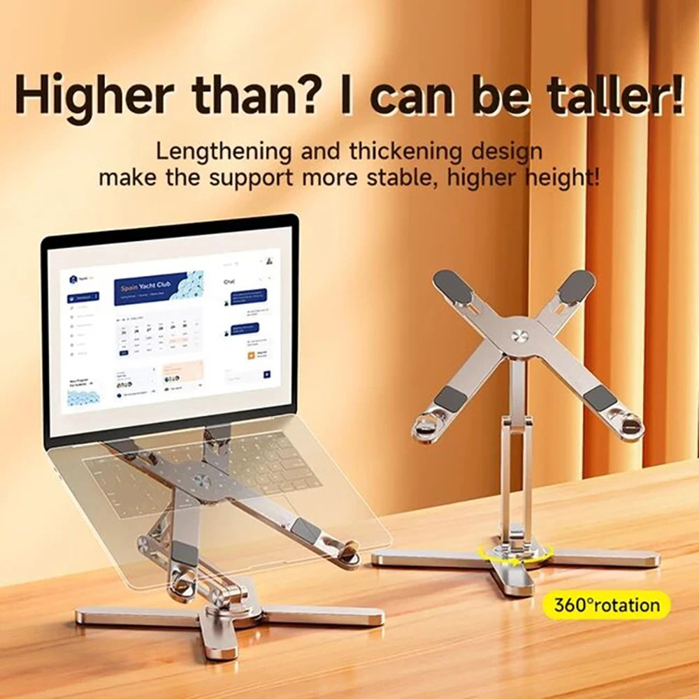 Foldable Laptop Stand 360°Rotation Notebook Table Holder Aluminum Alloy Portable Book Tablet Bracket Open-ended Heat Dissipation Eagle Beacon