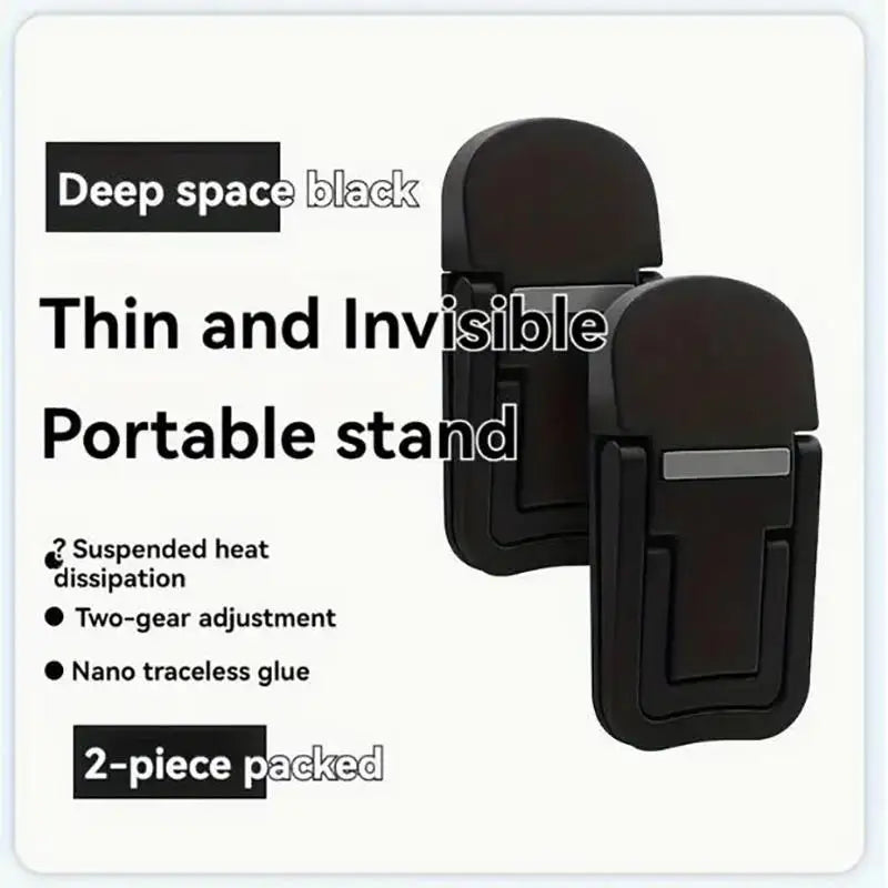 2PCS Mini Foldable Laptop Stand Portable Computer Keyboard Riser with 2 Adjustable Angles Self-Adhesive Invisible Notebook Stand Eagle Beacon