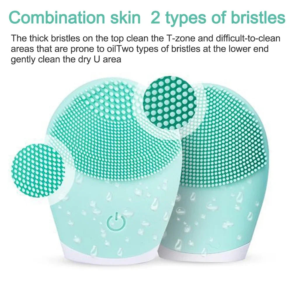 Electric Facial Cleansing Brush Face Skin Care Tools Waterproof Silicone Sonic Cleanser Facial Eagle Beacon