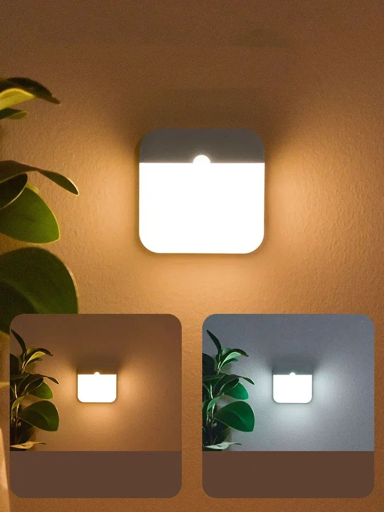 Motion Sensor Light USB Night Light LED Lamp With Switch Rechargeable Inductor Lights For Kitchen Stairs Hallway Closet Bedroom Eagle Beacon
