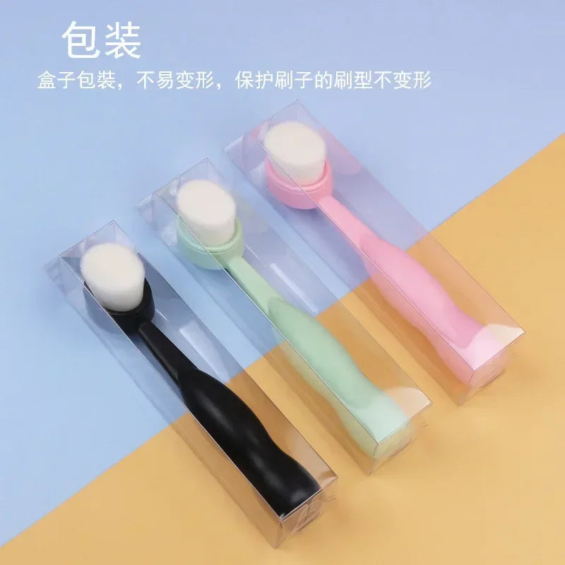 Facial Cleansing Brush Soft Bristles Manual Long Handle Flat Bottomed Standing Deep Face Cleaning Brush Limpieza Facial Skincare Eagle Beacon