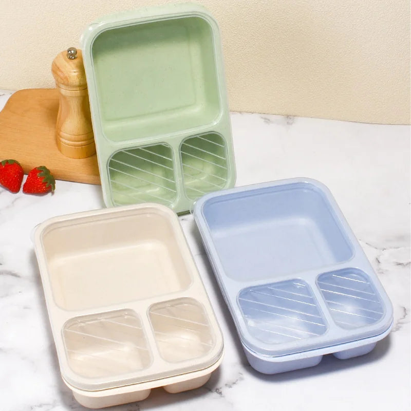 Wheat Straw Lunch Box Divided Into Compartments Insulated Lunch Box With Lid Square Lunch Box Portable Lunch Box Eagle Aerie