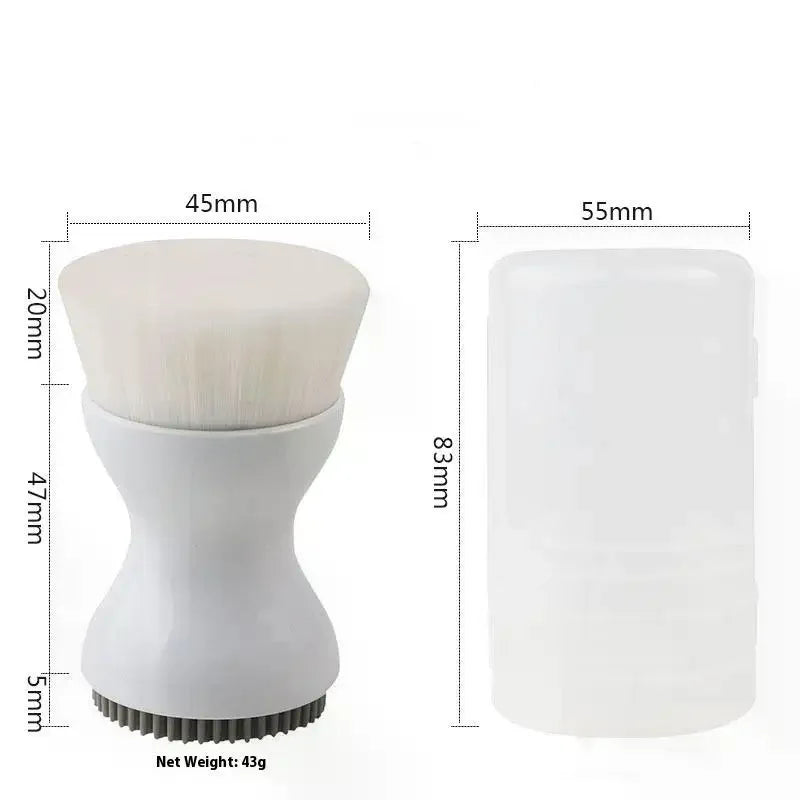Double-Sided Mini Manual Facial Cleansing Brush Silicone Massage Face Brush Soft Bristles Handheld Cleaning Device Pore Cleaner Eagle Beacon