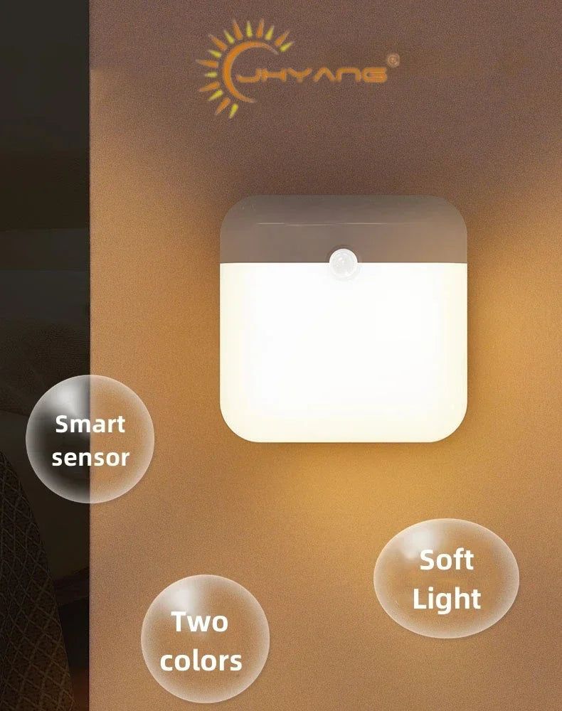 Motion Sensor Light USB Night Light LED Lamp With Switch Rechargeable Inductor Lights For Kitchen Stairs Hallway Closet Bedroom Eagle Beacon