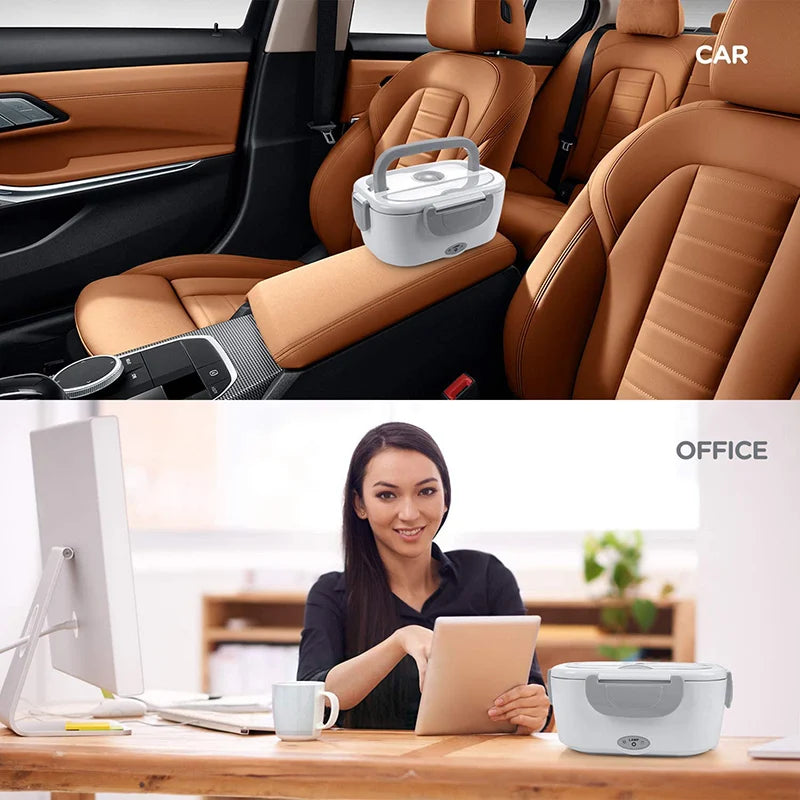 Electric Heated Lunch Box Stainless Steel Outdoor Portable Car Office Food Heating Warmer Container 12V 24V 110V 220V EU US Plug Eagle Aerie