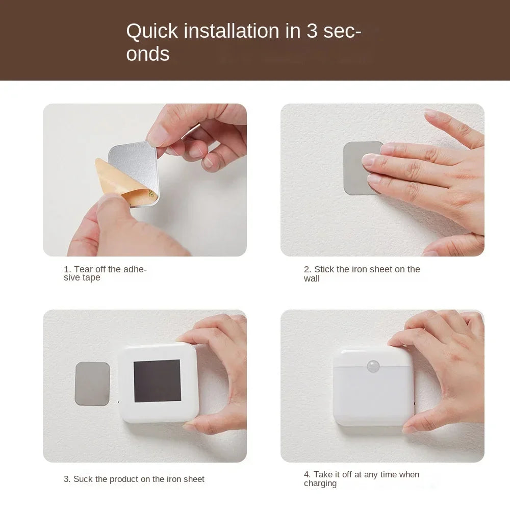 Motion Sensor Light USB Night Light LED Lamp With Switch Rechargeable Inductor Lights For Kitchen Stairs Hallway Closet Bedroom Eagle Beacon