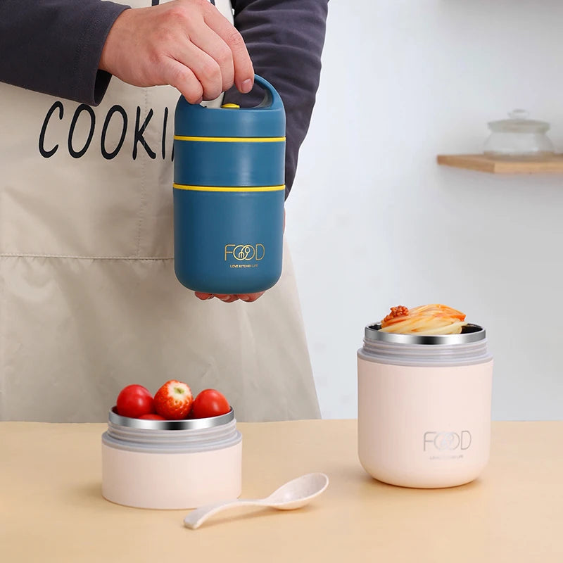 Lunch Boxes Lunch Bag 304 Stainless Steel Lunch Box For Kids Lunch Bags  Portable Folding Spoon Lunch Box Kids Thermal Bento Box Eagle Aerie