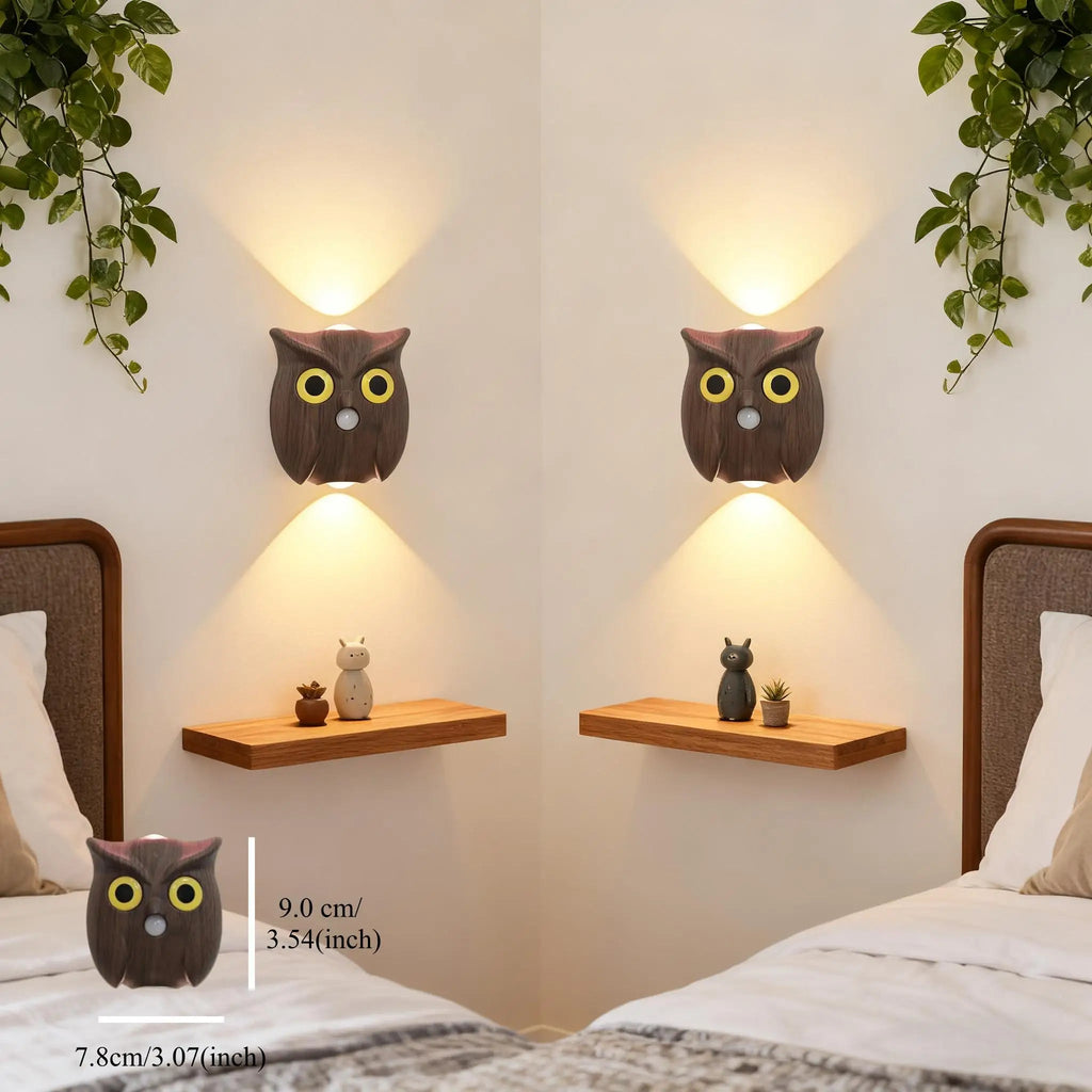Motion Sensor Night Light USB Charging Cute Owl Lamp Indoor AUTO On/Off Magnetic Base for Cupboard Stair Hallway Bedroom Closet Eagle Beacon