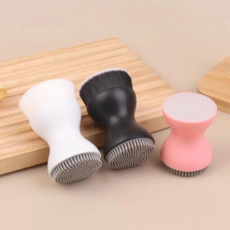 Double-Sided Mini Manual Facial Cleansing Brush Silicone Massage Face Brush Soft Bristles Handheld Cleaning Device Pore Cleaner Eagle Beacon